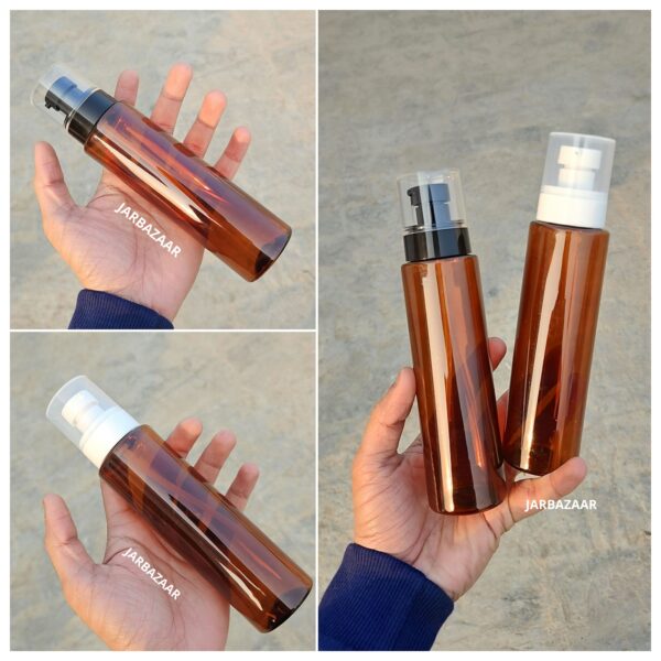 200 ML Amber Pet Bottle (With Opaque Bold Lotion Pumps)