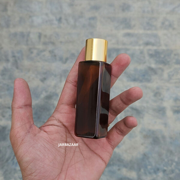 50 ml Square Amber Pet Bottle (Golden Cap) - Image 7