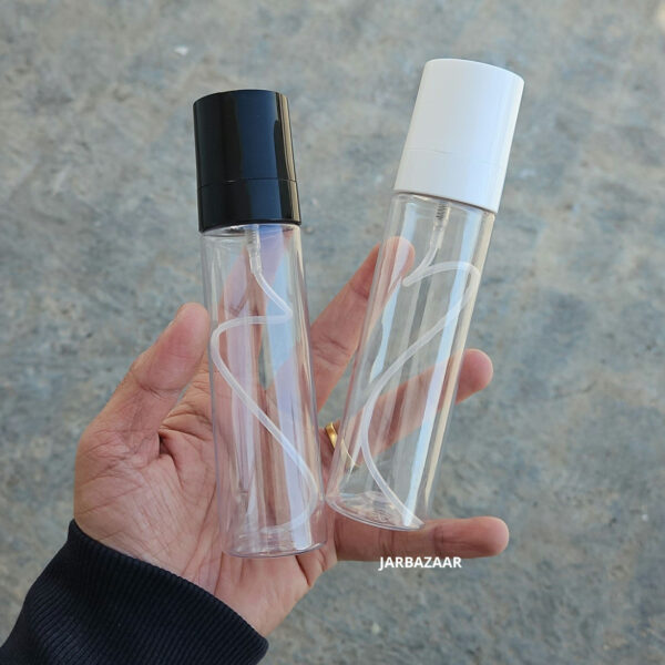 100 ML Transparent Pet Bottle (With Opaque Bold Spray Pumps)