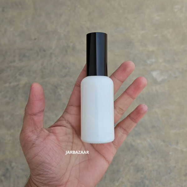 50 ml White Glass bottle (With Premium Black Serum Pumps) - Image 3