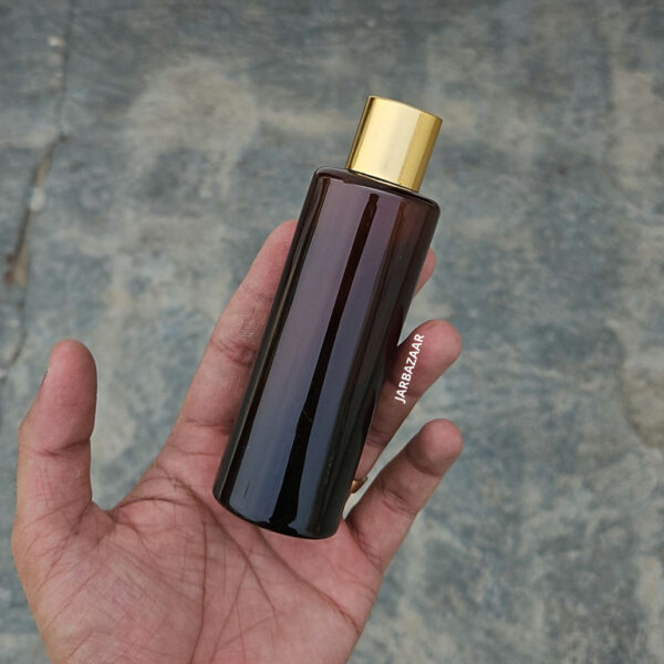 100 ml Gli Amber Pet Bottle (Golden Cap) - Image 2